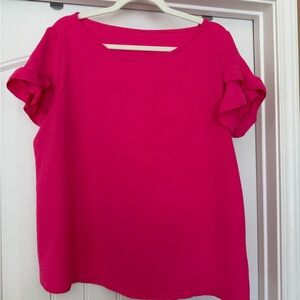 SHEIN Fuchsia Short Sleeve Tee